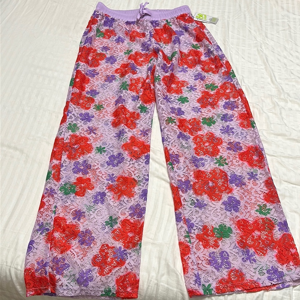 NWT lace pant/cover up - S